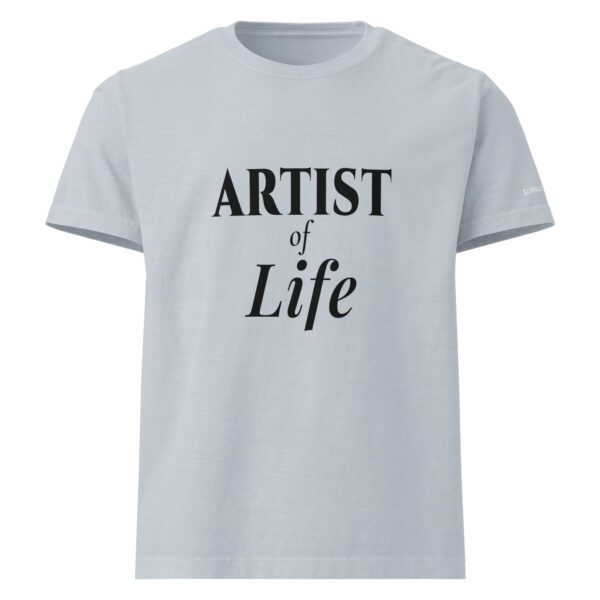 Unisex oversized garment dyed t shirt light washed denim front 6867a4315aae1 jpg